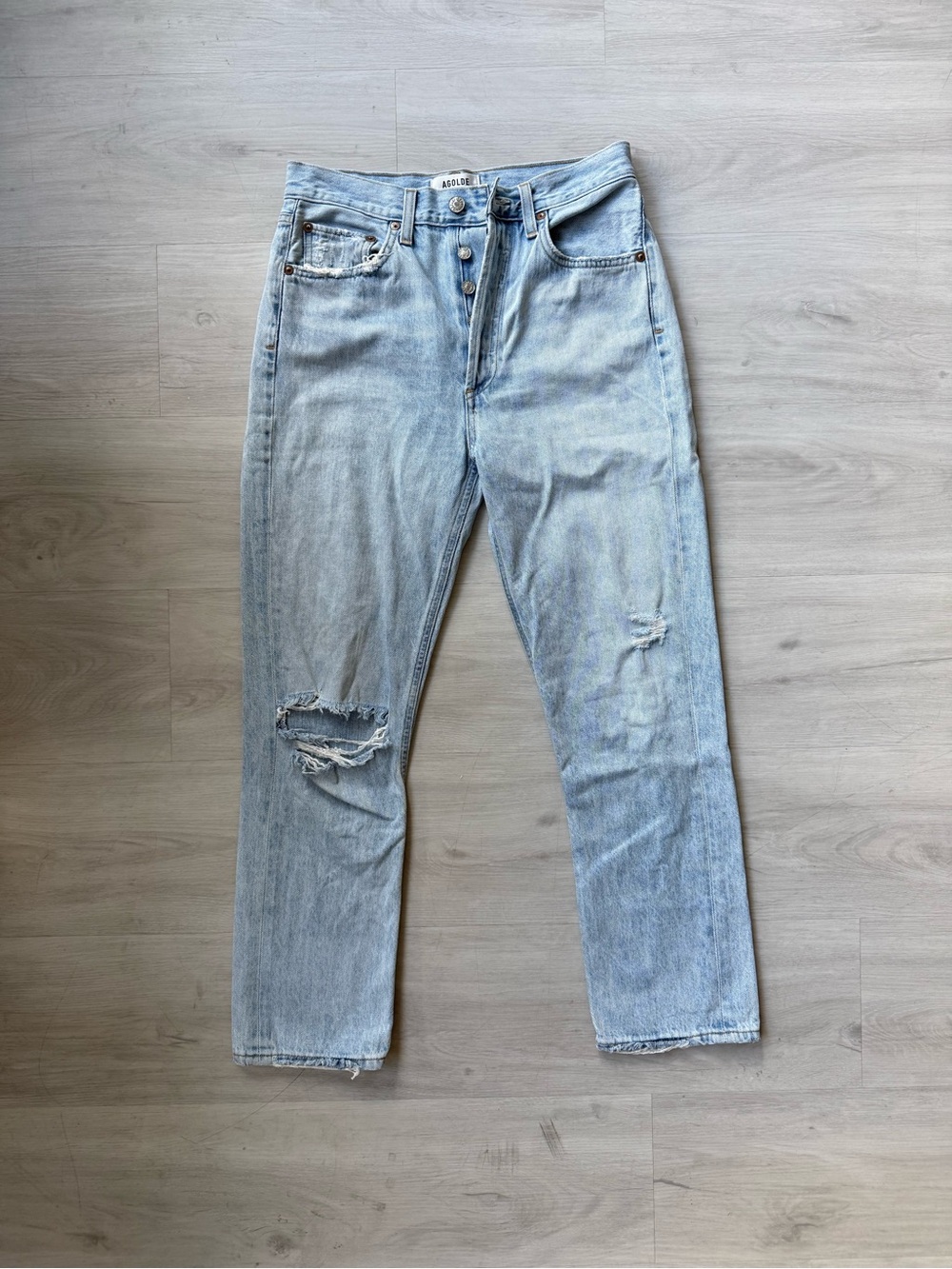AGOLDE light wash ripped Jeans